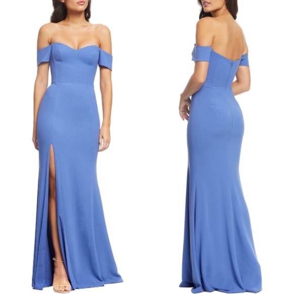 Dress the Population Dresses & Skirts - Dress the Population Logan Off Shoulder Gown Slit